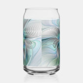 Abstracte blauwe groene vlinder Fantasy Fractal Ar Blikvorm Glas (Links)