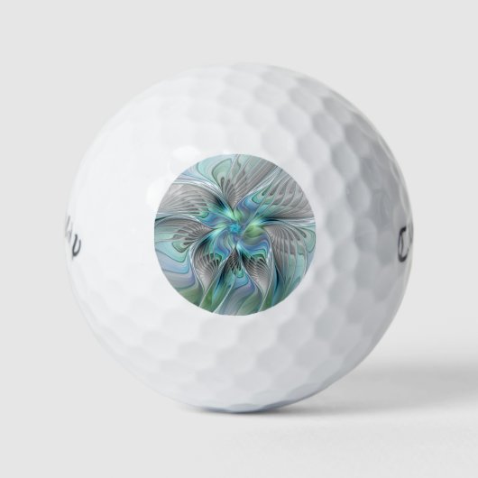 Abstracte blauwe groene vlinder Fantasy Fractal Ar Golfballen (Voorkant)