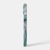 Abstracte blauwe groene vlinder Fantasy Fractal Ar iPhone 15 Hoesje (Linkerkant)