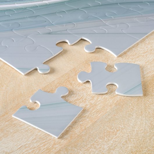 Abstracte blauwe groene vlinder Fantasy Fractal Ar Legpuzzel (Zijkant)