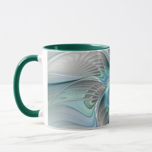 Abstracte blauwe groene vlinder Fantasy Fractal Ar Mok (Links)