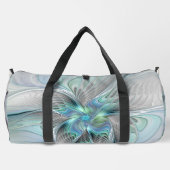 Abstracte blauwe groene vlinder Fantasy Fractal Ar Plunjezak (Achterkant)