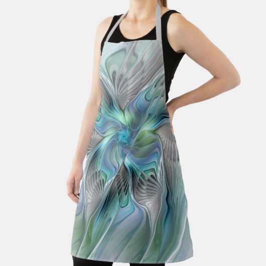 Abstracte blauwe groene vlinder Fantasy Fractal Ar Schort (Insitu)