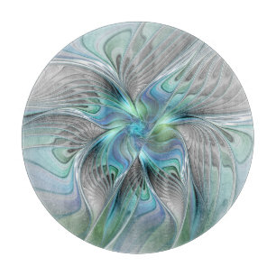 Abstracte blauwe groene vlinder Fantasy Fractal Ar Snijplank