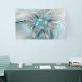 Abstracte blauwe groene vlinder Fantasy Fractal Ar Spandoek (Beurs)