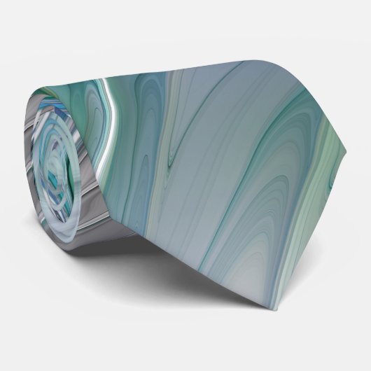 Abstracte blauwe groene vlinder Fantasy Fractal Ar Stropdas (Opgerold)