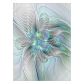 Abstracte blauwe groene vlinder Fantasy Fractal Ar Tafelkleed (Voorkant)