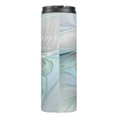 Abstracte blauwe groene vlinder Fantasy Fractal Ar Thermosbeker (Achterkant)