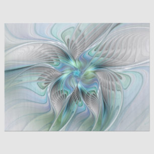 Abstracte blauwe groene vlinder Fantasy Fractal Ar Tissuepapier