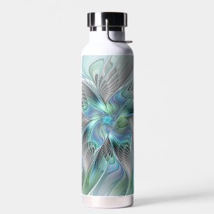 Abstracte blauwe groene vlinder Fantasy Fractal Ar Waterfles