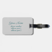 Abstracte blauwe groene vlinder Fantasy Fractal Na Bagagelabel (Achterkant horizontaal)