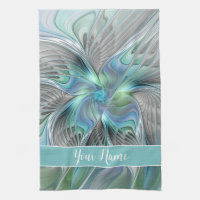 Abstracte blauwe groene vlinder Fantasy Fractal Na