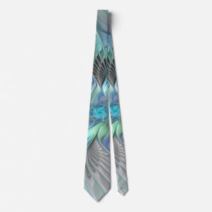 Abstracte Blauwe Groene Vlinder Fantasy Fractale K Stropdas
