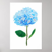 abstracte blauwe hydrangea waterverf poster (Voorkant)