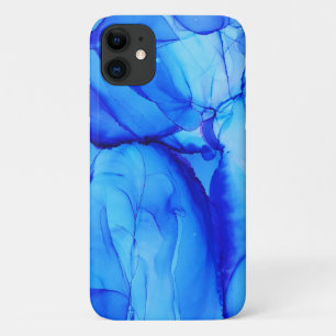 Abstracte Blauwe Indische Unieke Kunstcirkels iPhone 11 Hoesje