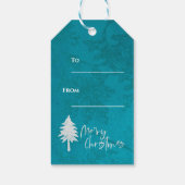 Abstracte Blauwe Kerstmis Merry Kerstry Cadeaulabel (Achterkant)