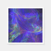 Abstracte blauwe kleurrijke lijsten servetten (Voorkant)