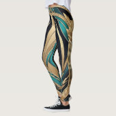 Abstracte blauwe Leggings (Links)