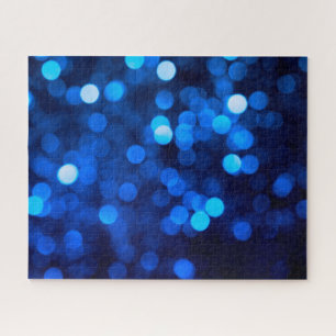 Abstracte blauwe lichtpuntjes legpuzzel