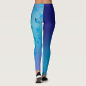 Abstracte Blauwe Maan en Vlinders Leggings (Achterkant)