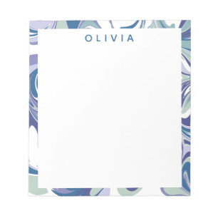 Abstracte blauwe marmer stijlvol, speciaal aangepa notitieblok