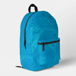 Abstracte Blauwe Marmeren Gepersonaliseerde Bedrukte Rugzak