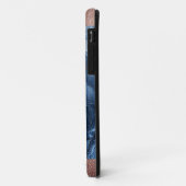 Abstracte Blauwe Marmeren Kunst met Gouden Glitter Case-Mate iPhone Case (Achterkant/links)