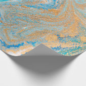 Abstracte blauwe marmertextuur cadeaupapier (Hoek)