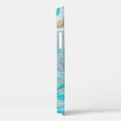 Abstracte blauwe marmertextuur Case-Mate iPhone case (Achterkant / Rechts)