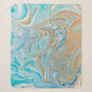 Abstracte blauwe marmertextuur sherpa deken