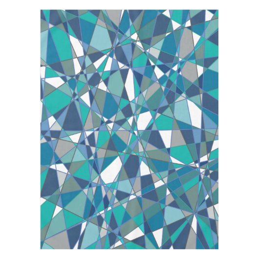 Abstracte blauwe mozaïek tafelkleed (Voorkant)