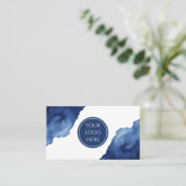Abstracte Blauwe Oceaan Visitekaartje (Staand voorkant)