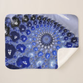 Abstracte Blauwe Ombre Fractal Bubbles Sherpa Deken (Voorkant (horizontaal))