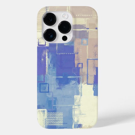 Abstracte Blauwe Paarse Taupe Ivory Gemengde Media Case-Mate iPhone Case (Achterkant)
