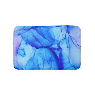 Abstracte Blauwe Paarse Zwemmen Contemmodern Badmat