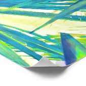 abstracte blauwe palmen poster (Hoek)