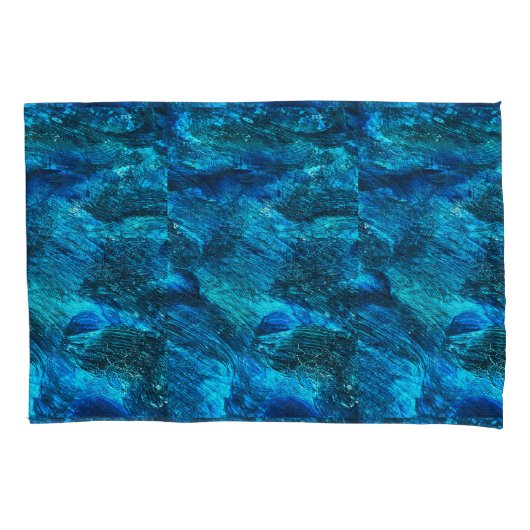 Abstracte blauwe penseelstreken kussensloop (Voorkant)