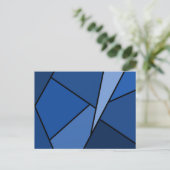 Abstracte blauwe polygons briefkaart (Staand voorkant)