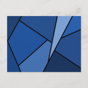 Abstracte blauwe polygons briefkaart