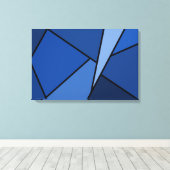Abstracte blauwe polygons canvas afdruk (Insitu (Houten vloer))