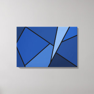 Abstracte blauwe polygons canvas afdruk