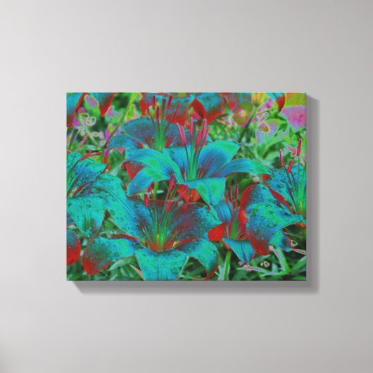 Abstracte blauwe regendruppels canvas afdruk (Voorkant)