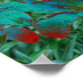 Abstracte blauwe regendruppels poster (Hoek)