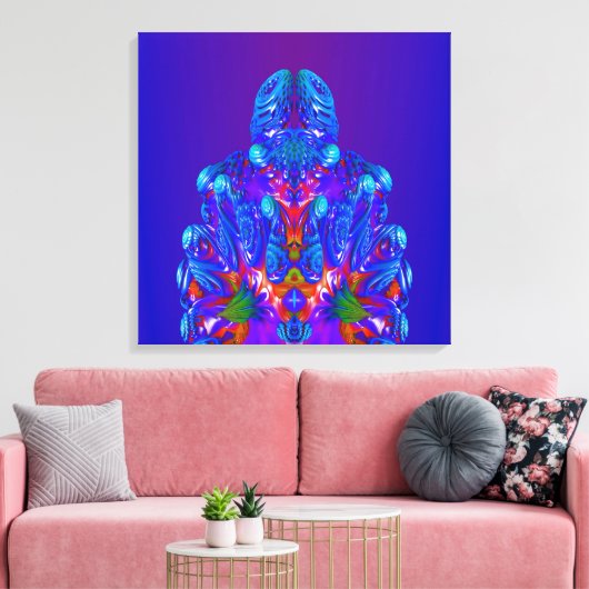 Abstracte blauwe robot canvas afdruk (Insitu (Woonkamer))