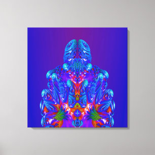 Abstracte Blauwe Robot Canvas Afdruk