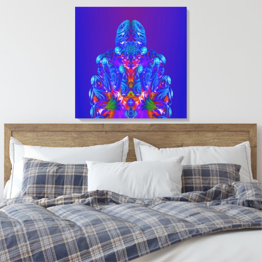 Abstracte blauwe robot canvas afdruk (Insitu (Slaapkamer))