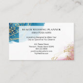 *~* Abstracte blauwe roze gouden bollen Visitekaartje (Achterkant)