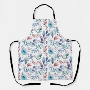 Abstracte blauwe roze Waterverf ventilator Schort