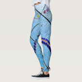 Abstracte blauwe spiegelmozaïek leggings (Links)