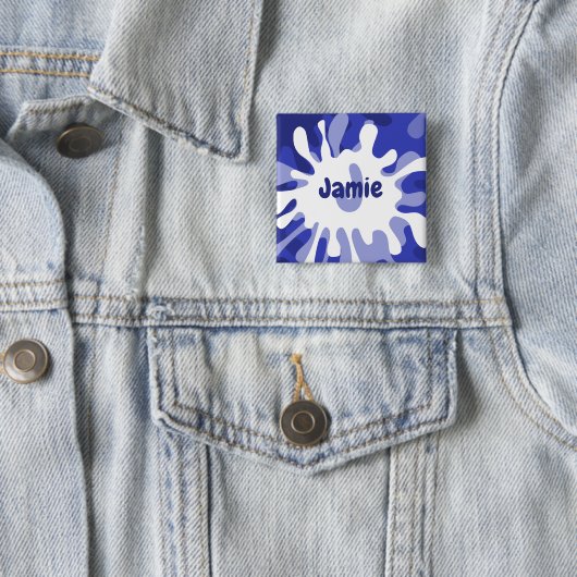 Abstracte blauwe splatter-schildernaam Button (In situ)